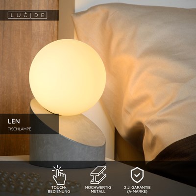 Lucide LEN - Tischlampe - Ø 10 cm - 1xG9 - Grau